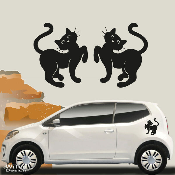 Autoaufkleber Katzen Katze Sticker 2er Set