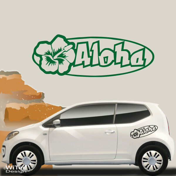 AN076 Aloha Hibiskus Hawaii Aufkleber Sticker Auto 