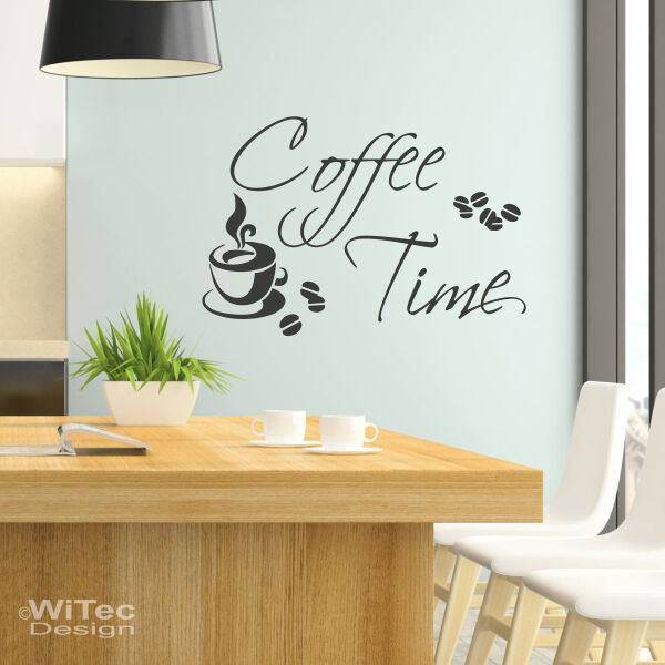 WN206 Wandaufkleber COFFEE TIME  Kaffee Wandtattoo Küche