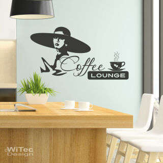 Wandaufkleber Wandtattoo Coffee Lounge Kaffee Bistro...