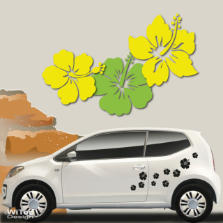 Autoaufkleber Hibiskus Hibiscus SET Blumen Auto Aufkleber