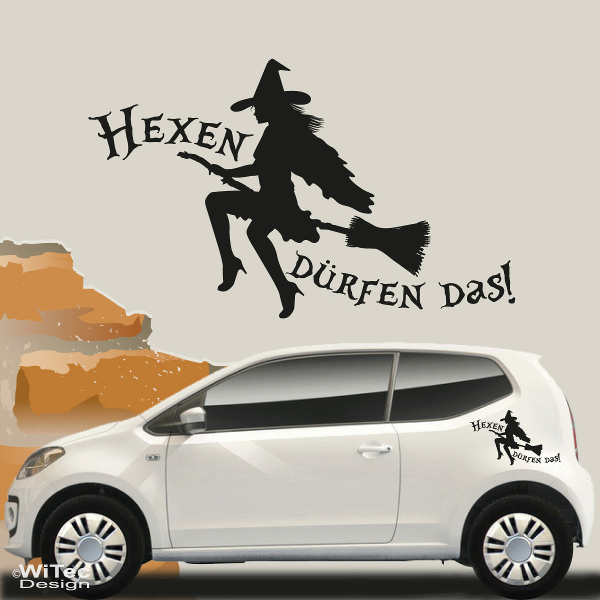 Auto Aufkleber Hexe Katze Hexen dürfen das Autoaufkleber Sticker lustig  Spruch