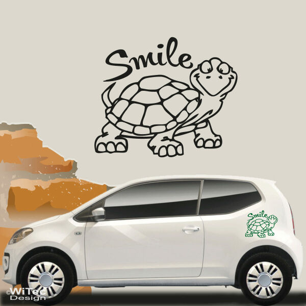 Autoaufkleber Schildkröte Turtle Smile Aufkleber Auto Sticker