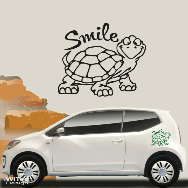 Autoaufkleber Schildkröte Turtle Smile Aufkleber Auto Sticker