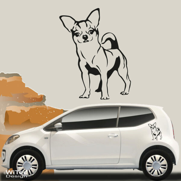 Hundeaufkleber Chihuahua Autoaufkleber Autosticker
