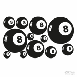 Wandtattoo 8-BALL EIGHTBALL Wandaufkleber Sticker