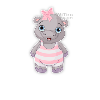 Türaufkleber Hippo Mädchen Name Kinderzimmer