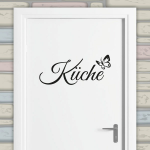 Türaufkleber Küche Schriftzug Schmetterling Tür Aufkleber