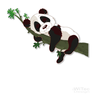 Türaufkleber schlafender Panda Name Kinderzimmer