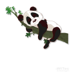 Türaufkleber schlafender Panda Name Kinderzimmer