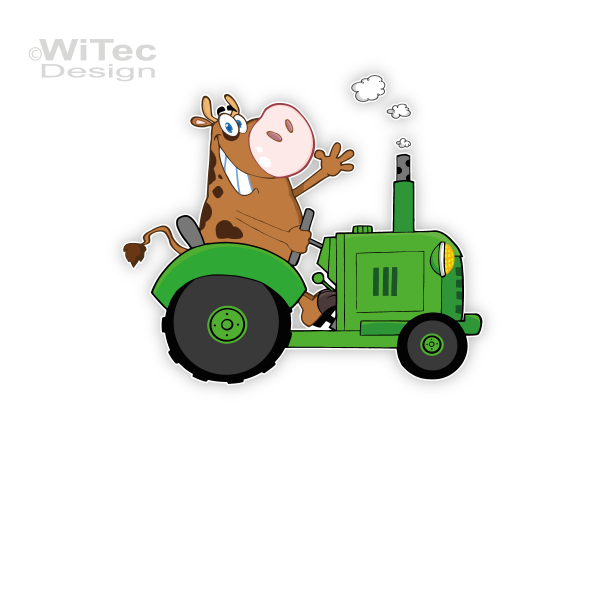Türaufkleber Traktor Kuh Wunschname Kinderzimmer