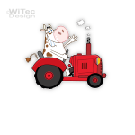 Türaufkleber Kuh Traktor Wunschname Kinderzimmer
