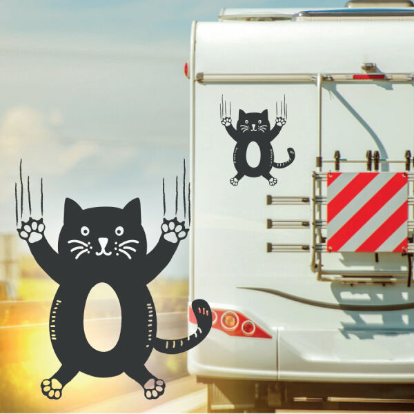 Wohmobil Aufkleber Rutschende Katze Wohnwagen Camper