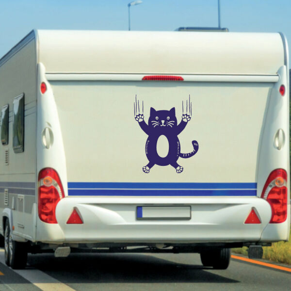 Wohmobil Aufkleber Rutschende Katze Wohnwagen Camper