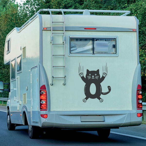 Wohmobil Aufkleber Rutschende Katze Wohnwagen Camper