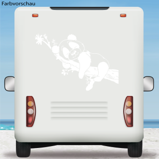 Wohmobil Aufkleber schlafender Panda Bär Womo