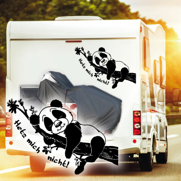 Wohmobil Aufkleber Hetz mich nicht Panda Bär