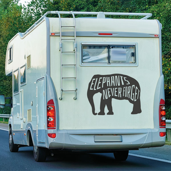 Wohnmobil Aufkleber Elefant Camper Never Forget