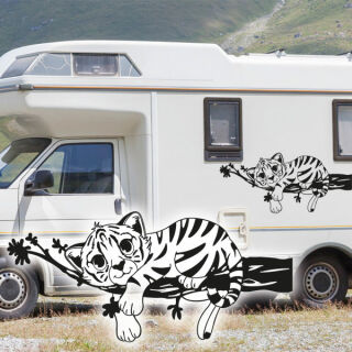 Wohnmobil Aufkleber Kleines Tigerbaby Wohnwagenaufkleber