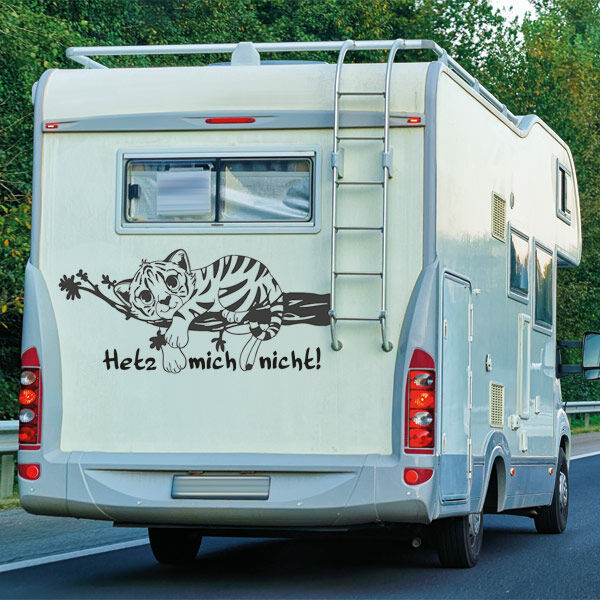 Aufkleber Wohnmobil Tigerbaby Hetz mich nicht !