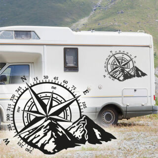Wohnmobil Aufkleber Kompass Berge Wohnwagen Camper