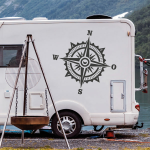 Aufkleber Wohnmobil Kompass Windrose Caravan