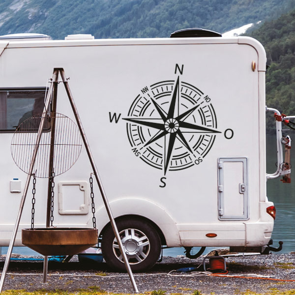 Aufkleber Wohnmobil Kompass Windrose Rose Camper