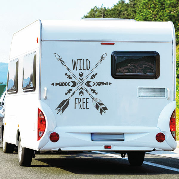 Aufkleber Wohnmobil Wild and Free Indian Ethno