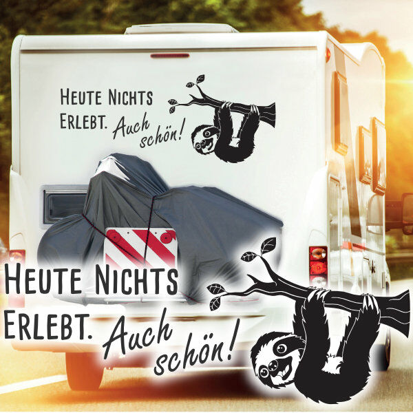 Aufkleber Wohnmobil Faultier Nichts erlebt Wohnwagen Caravan