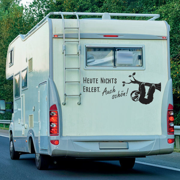 Aufkleber Wohnmobil Faultier Nichts erlebt Wohnwagen Caravan