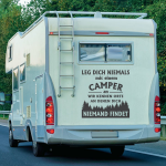 Aufkleber Wohnmobil Leg dich niemals.... Camper Wohnwagen Caravan