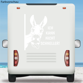 Aufkleber Wohnmobil Esel Ich kann nicht schneller Wohnwagen