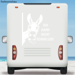 Aufkleber Wohnmobil Esel Ich kann nicht schneller Wohnwagen