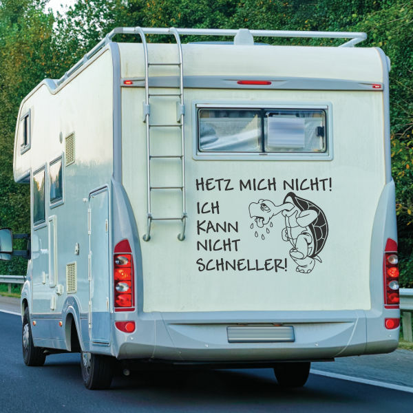 Wohnmobil Aufkleber Hetz mich nicht Schildkröte abcaufkleber.de