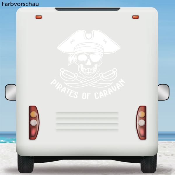 Aufkleber Wohnmobil Pirates of Caravan Skull Wohnwagen Camper