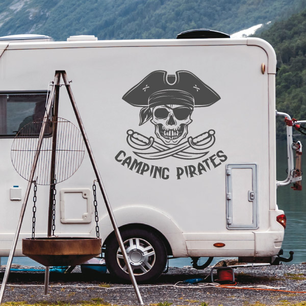 Aufkleber Wohnmobil Camping Pirates Skull Wohnwagen Camper