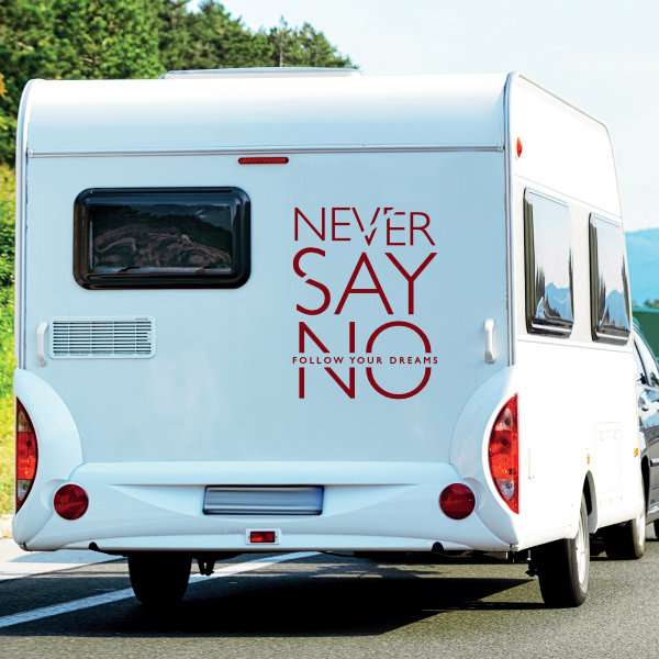 Aufkleber Wohnmobil NEVER SAY NO