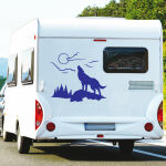 Aufkleber Wohnmobil Heulender Wolf Wohnwagen Camper