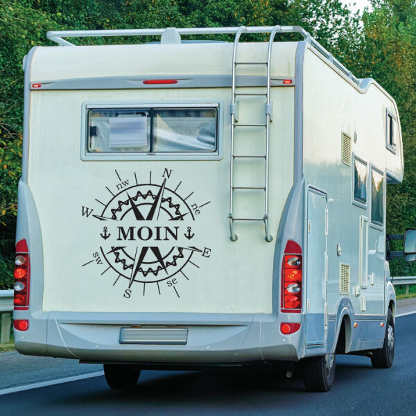 Aufkleber Wohnmobil Kompass MOIN Anker Wohnwagen Camper