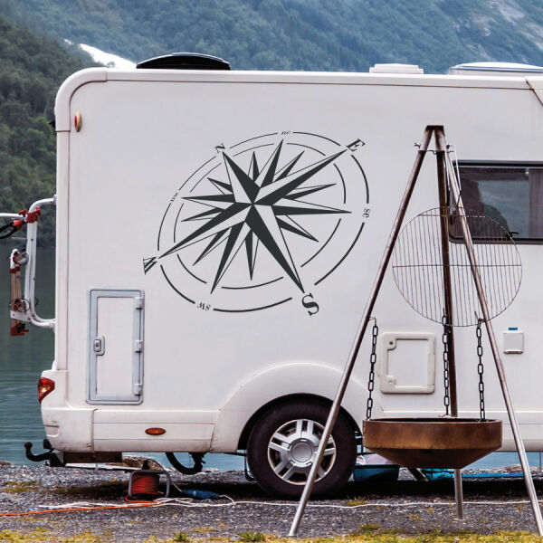Aufkleber Wohnmobil Kompass Windrose Wohnwagen Camper