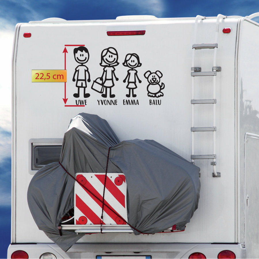 Wohnmobil Aufkleber Familie Wunschname abcaufkleber.de