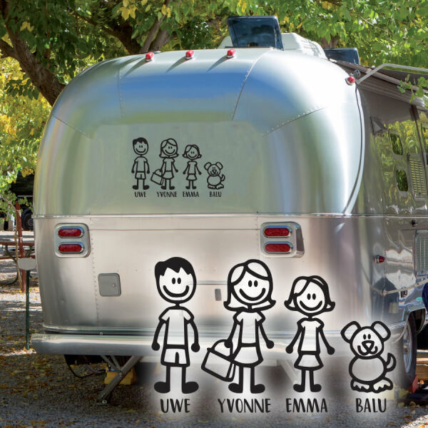 Aufkleber Wohnmobil Familie Wunschname Wohnwagen Camper