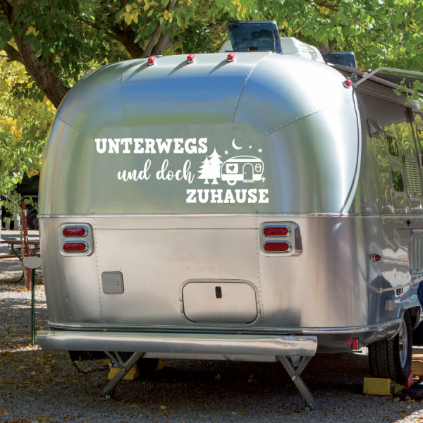 Aufkleber Wohnmobil UNTERWEGS und doch ZUHAUSE
