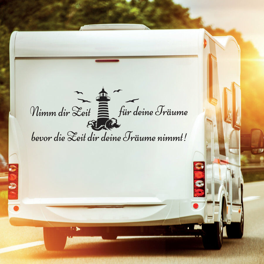 Wohnwagen Aufkleber Zeit für Träume WitecDesign.de