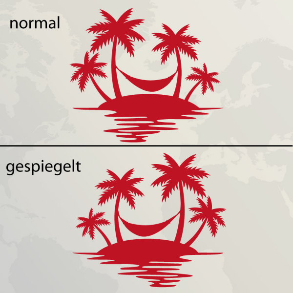 Wohnmobil Aufkleber Palmen Sonnenuntergang Hängematte