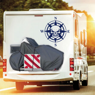 Wohnmobil Aufkleber Kompass Totenkopf Wohnwagen