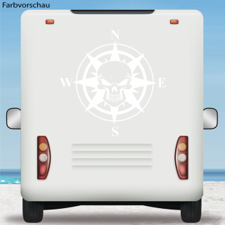 Wohnmobil Aufkleber Kompass Totenkopf Wohnwagen