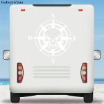 Wohnmobil Aufkleber Kompass Totenkopf Wohnwagen