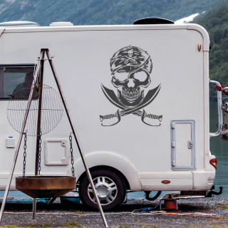 Wohnmobil Aufkleber Totenkopf Skull Wohnwagen Caravan
