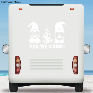 Aufkleber Wohnmobil YES WE CAMP und Gnome Caravan